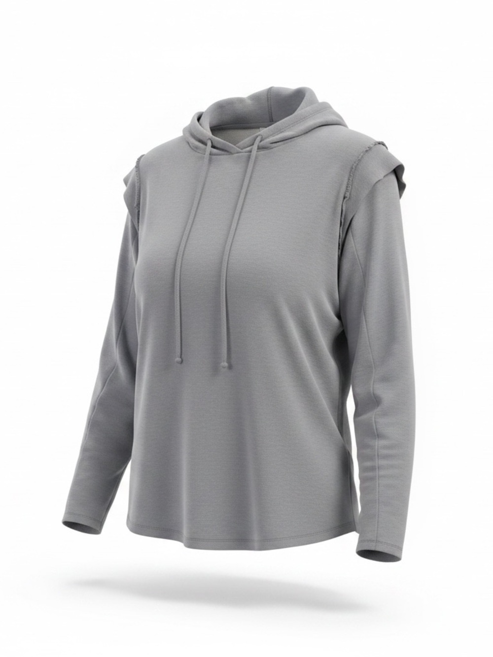 Gray Women's Hoodie Top - Soft Long Sleeve Pullover-New